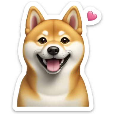 Shiba inu smiling face with hearts sticker