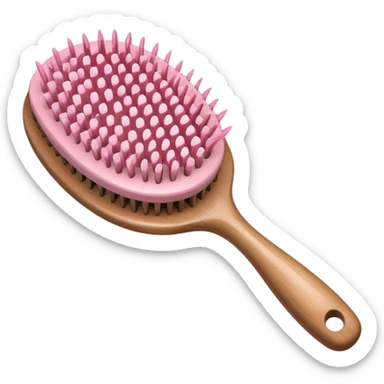 light pink hairbrush apple emoji style variation 3 sticker