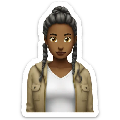 girl with fuck u  sticker