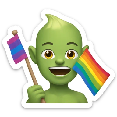 oger with a gay flag sticker
