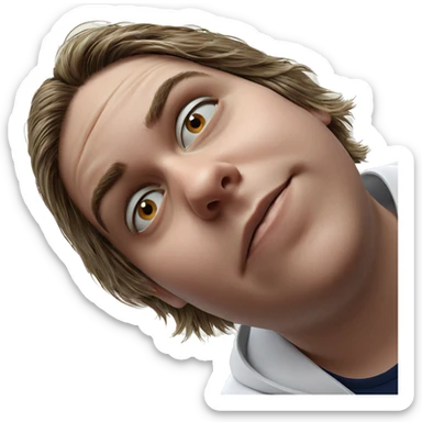 boy in white shirt portrait sticker