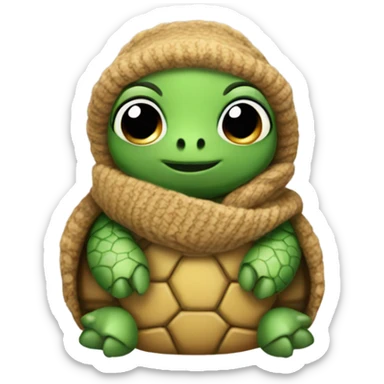 Turtle wearing a turtleneck sweater sticker
