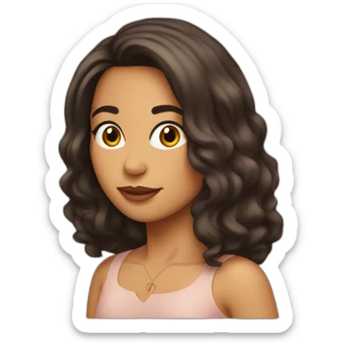 Latina with midlong hair sticker