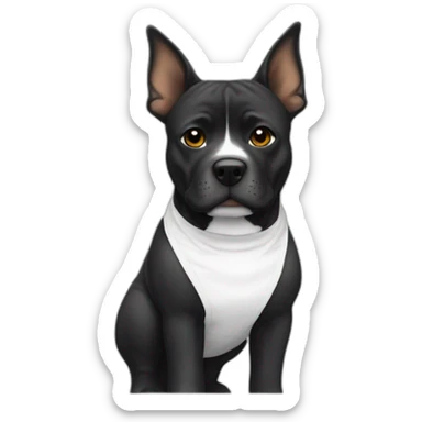 Staffi femmelle noir avec des chaussettes blanche sticker