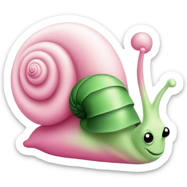 Classy pink and green snail with no eyes sticker
