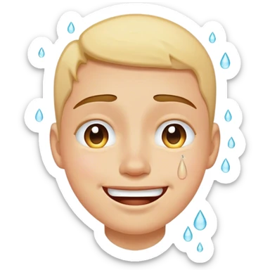Happy face with tears sticker
