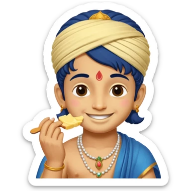  Lord Little Krishna eating butter  sticker