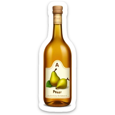 A single bottle of pear brandy sticker