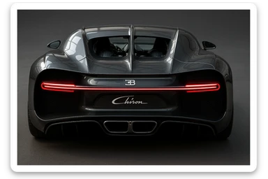 Bugatti Chiron rear view showing taillights high detail metallic finish sticker