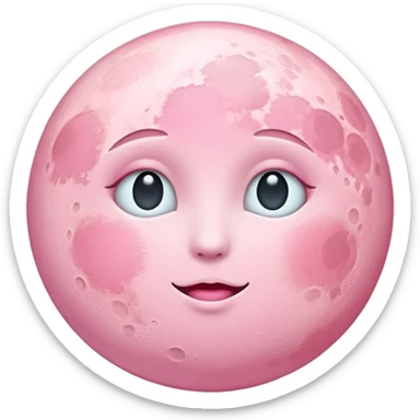 pastel pink moon sticker