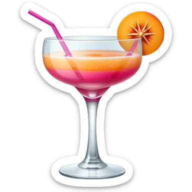 cocktail drink hot pink with an apricot daiquiri glass  sticker
