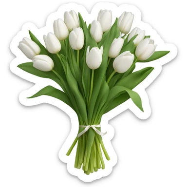 white tulip bouquet  sticker