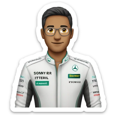 Mercedes f1 car driver asian sticker