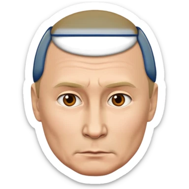 emoji with face of Putin, serious expression sticker