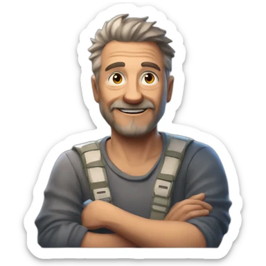 old guys play video game her name is maxime frys, he love fortnite sticker