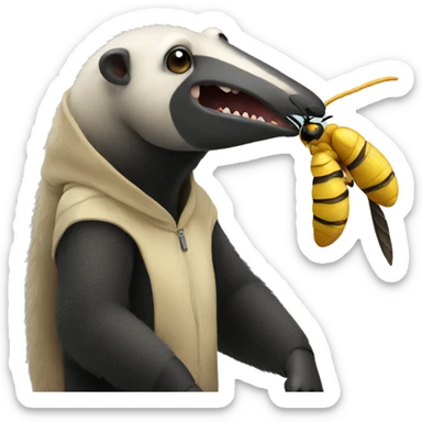 anteater eating wasp sticker