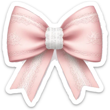 light pink bow with white lace  sticker
