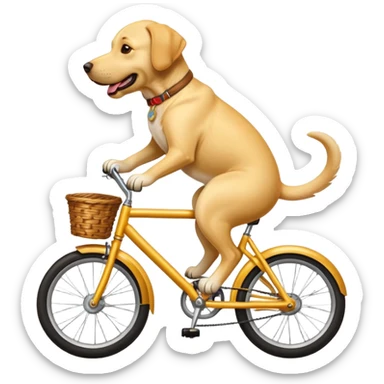 Labrador dog riding on a bike sticker