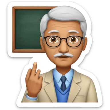 old indian male teacher sticker