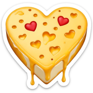 melted cheese in the shape of a heart (Love) sticker