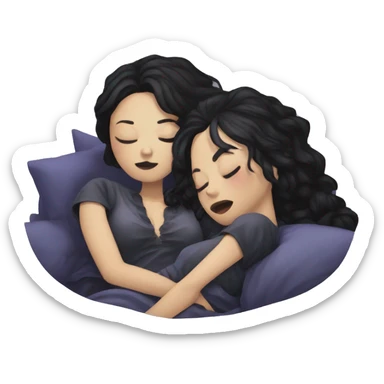 two goth women sleeping, beautiful, aesthetic  sticker
