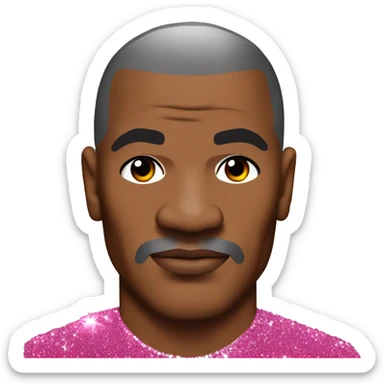 Mike Tyson but in glittery pink stuff sticker