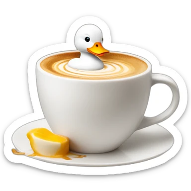 cappuchino with a duck in the foam sticker
