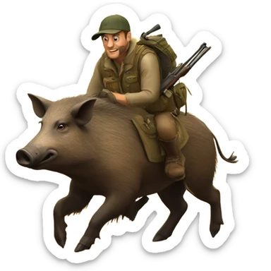 Wild boar hunting sticker