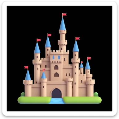 king and queen, castle background sticker