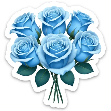 A bouquet of light blue roses sticker