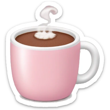 Soft pink mug with hot chocolate  sticker