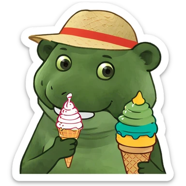 Panda eating ice cream y city b ty sticker