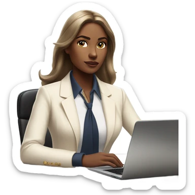 Ralph lauren women working at desk investing sticker