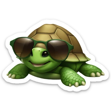 turtle wearing sunglasses  sticker