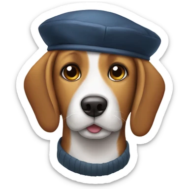 Beagle wearing a beret  sticker