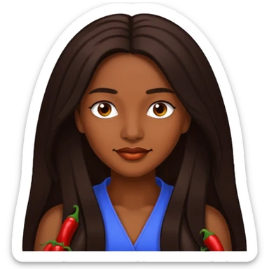 Rozonda Chilli Thomas with dark brown long hair sticker