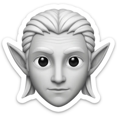 Elfos dnd estilo blanco y negro dibujo sticker