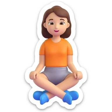girl sitting on the marketplace, 3d emoji style sticker