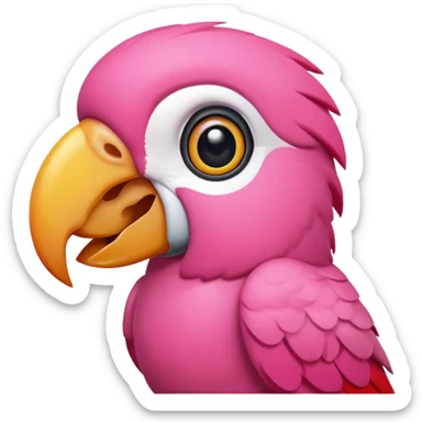 pink parrot  sticker