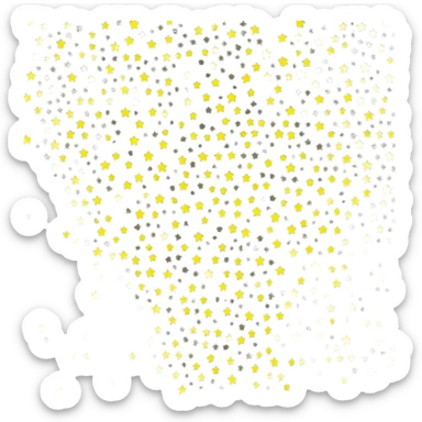 clean simple design with only a glowing sparkle or star overlaid on a roll of patterned fabric, no faces or characters sticker