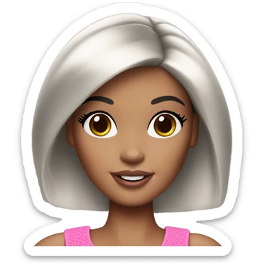 Barbie doll black hair sticker