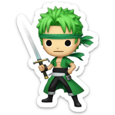 zoro one piece avec un sabre laser de star wars sticker