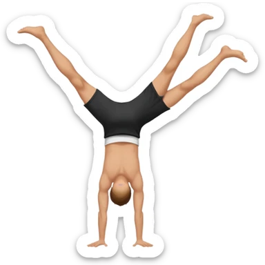 black shorts and t shirt white man one hand handstand sticker