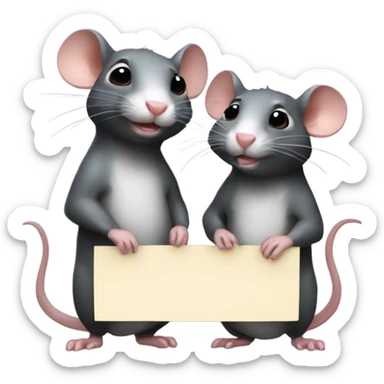 Two cute rats holding a sign with the inscription "ALINGHT" sticker