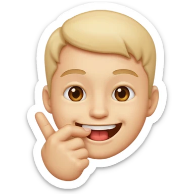 Emoji who bite his finger like he is flirting  sticker