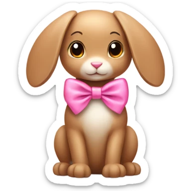 Light brown bunny with pink bow  sticker