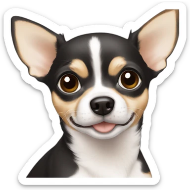short hairchihuahua dotson mix all black brown eyes sticker