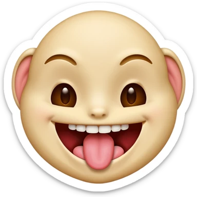 Emoji tire la langue sur côté avec dents  sticker