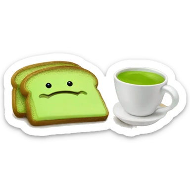 matcha tea with avocado toast sticker