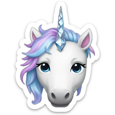 Diamond heart unicorn sticker